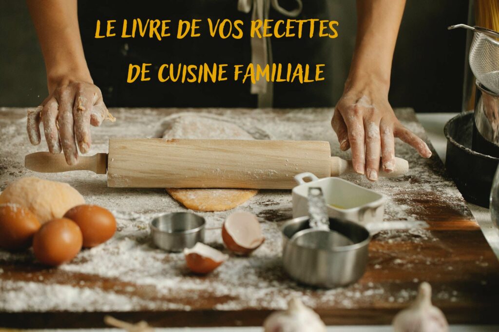 Un livre réunissant toutes les recettes de cuisine de votre famille réalisé par Caméléon biographie