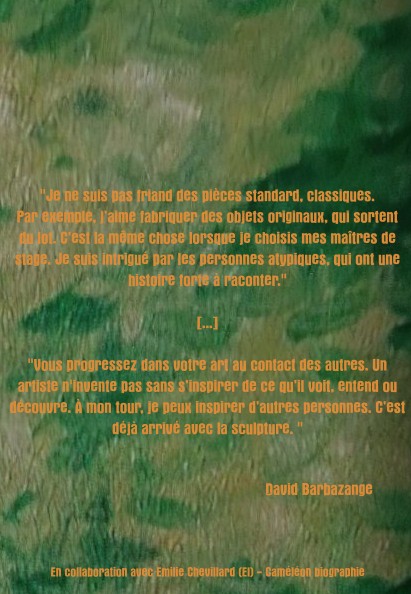 quatrième de couverture du livre de David Barbazange "l'art des possibles"